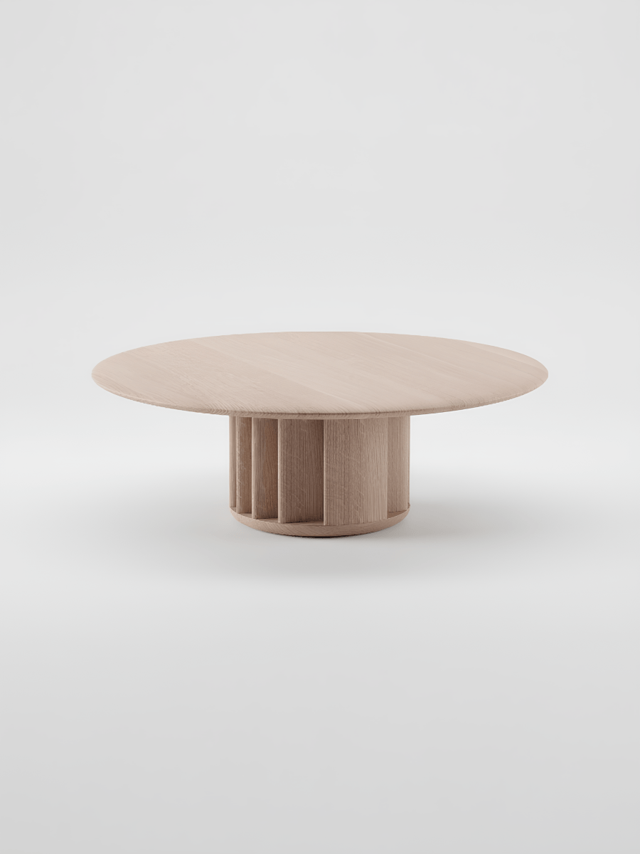 Ronde Salontafel van Massief Hout - Grid