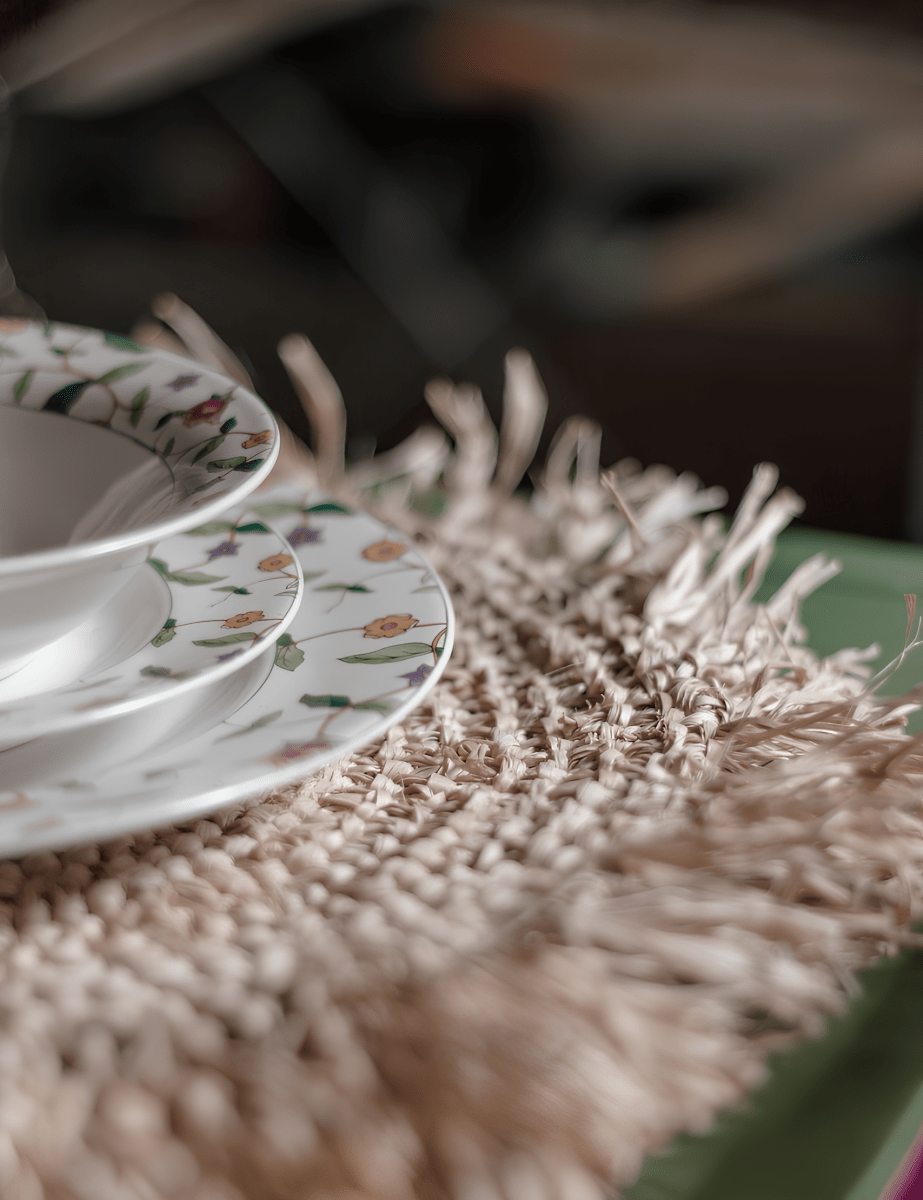 Boho Ronde Placemat Raffia met Franjes