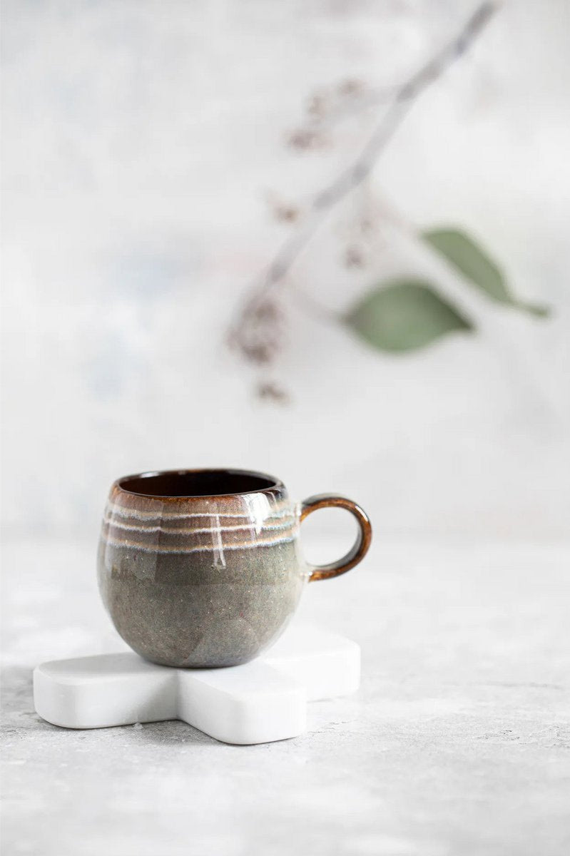 Keramiek Espressomok Steengrijs – Set van 6