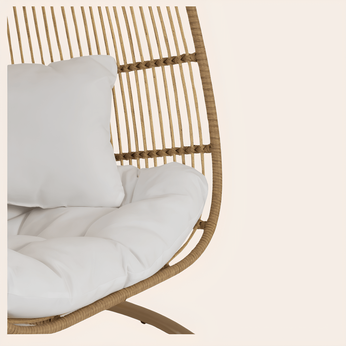 Houten Ovale Hangstoel Naturel – Boho stijl