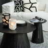 Ronde Salontafel Mangohout Zwart Ø80cm - Japandi Stijl - Studio Botanika