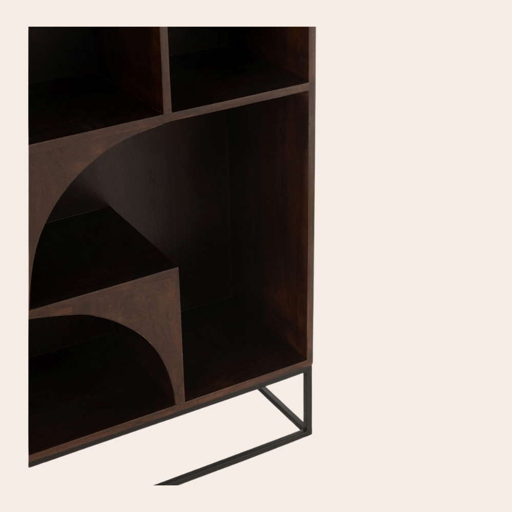 Bruine Houten Kast 168 cm – Duurzaam Mangohout – Japandi & Boho Design