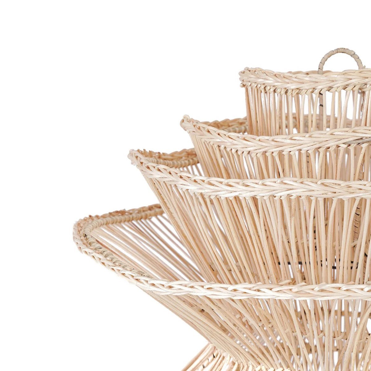 Handgemaakte Rotan Hanglamp – Sculpturale Boho Lamp met Organische Vorm