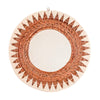 Wanddecoratie Ronde Boho spiegel met wit patroon - Handgemaakt - Studio Botanika