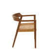 Teakhouten Eetkamerstoel met Rotan – Bruin – Japandi & Boho Interieur - Studio Botanika