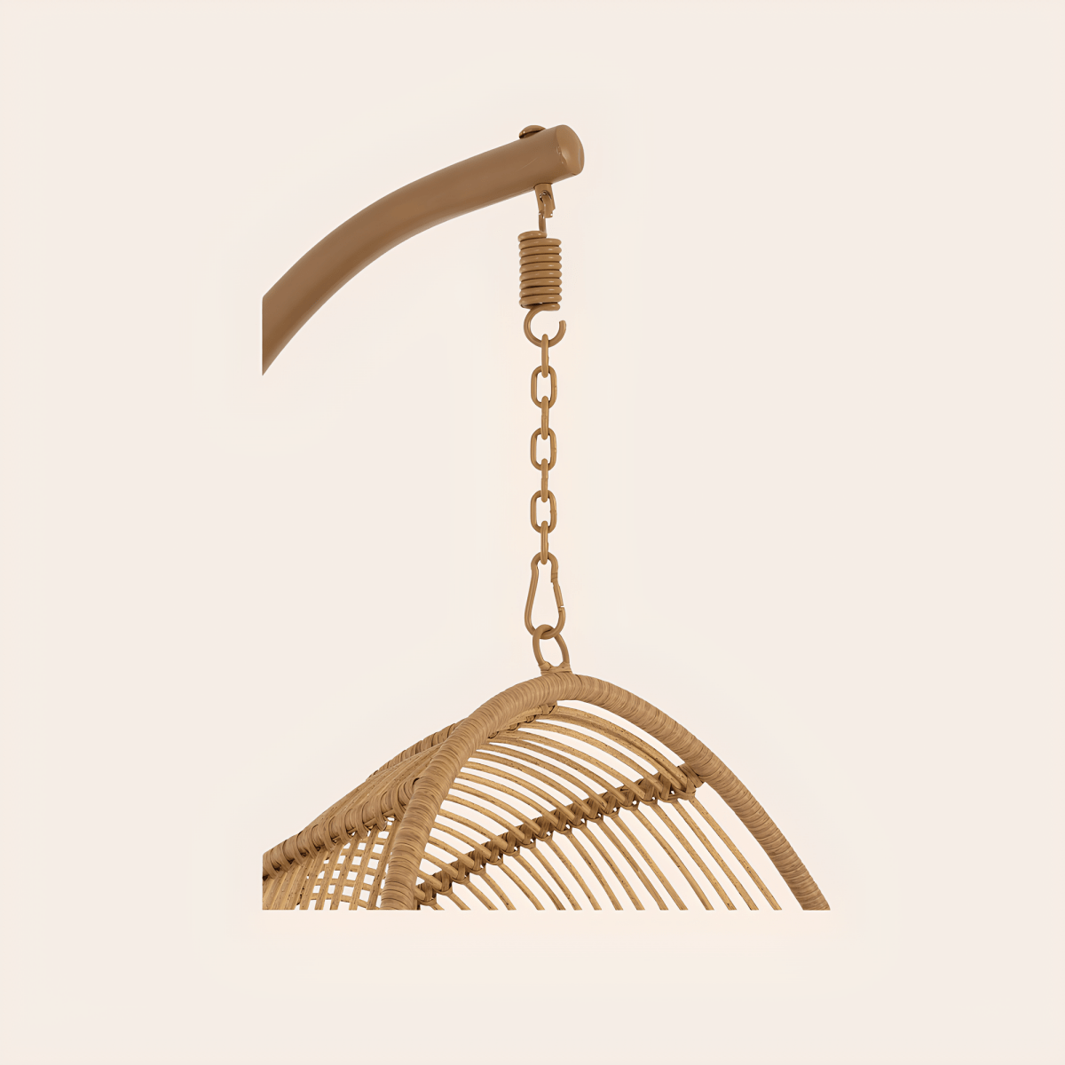 Houten Ovale Hangstoel Naturel – Boho stijl - Studio Botanika
