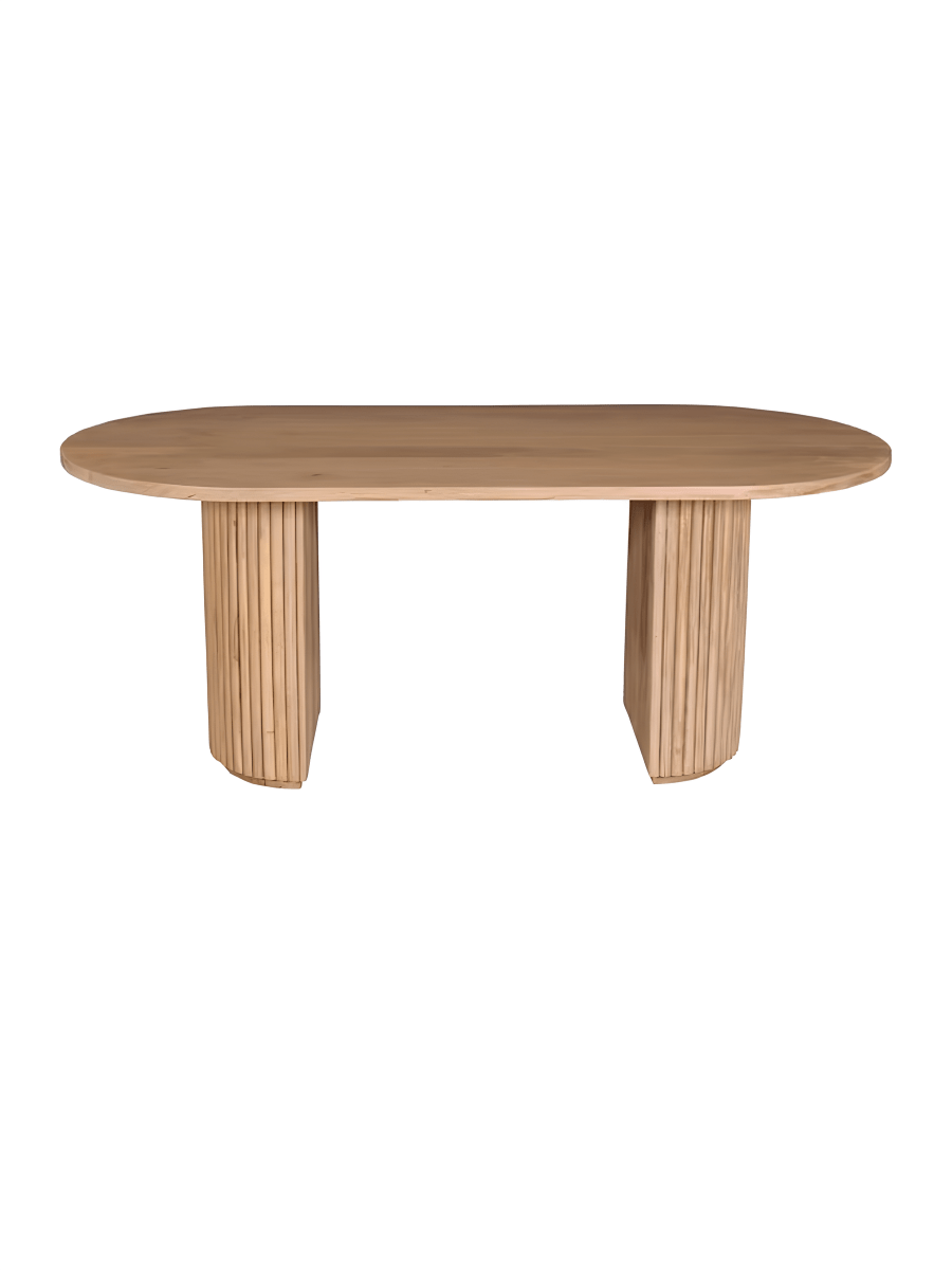 Licht Houten Ovale Eettafel van Mangohout 180 cm - Studio Botanika