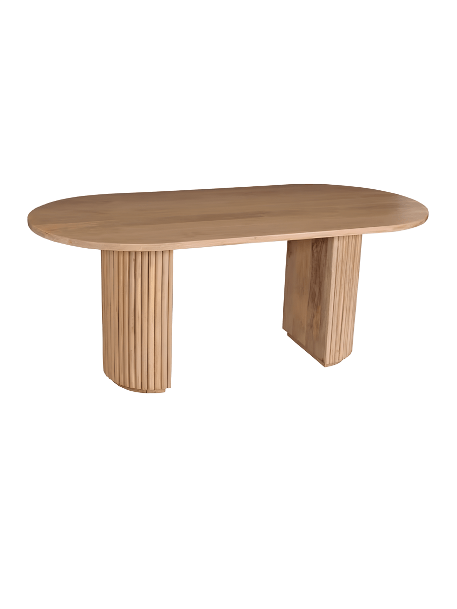 Licht Houten Ovale Eettafel van Mangohout 180 cm - Studio Botanika