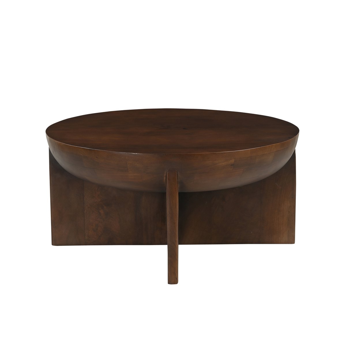 Ronde Bruine Salontafel van Mangohout - Ø90 cm - Studio Botanika