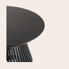 Ronde Salontafel Mangohout Zwart Ø80cm - Japandi Stijl - Studio Botanika
