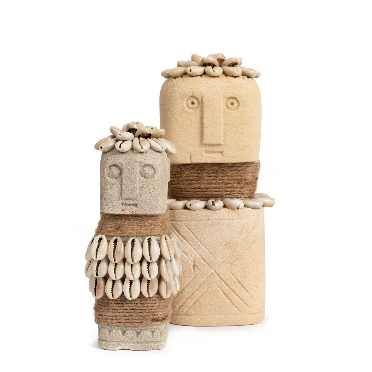Boho Sumba Beeld Decoratie van Steen – Handgesneden uit Indonesië – De Sumba Steen - Studio Botanika