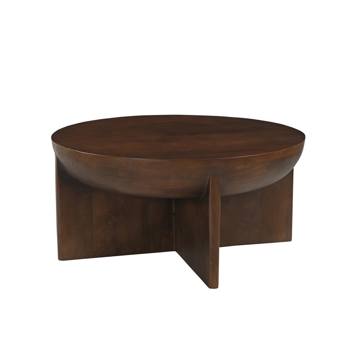 Ronde Bruine Salontafel van Mangohout - Ø90 cm - Studio Botanika
