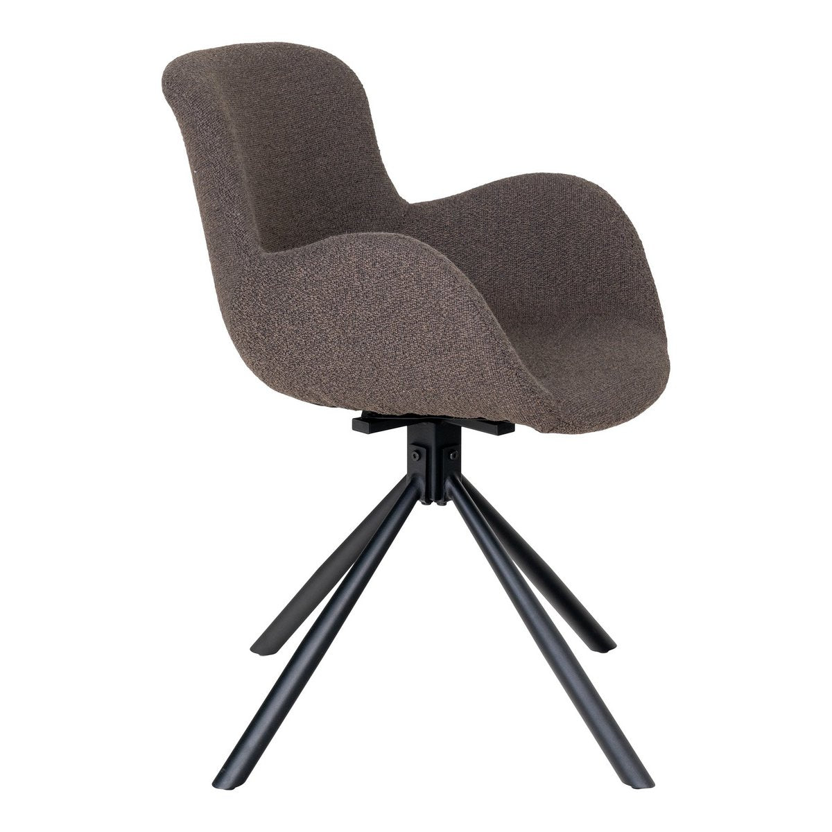 Taupe Bruine Eetkamerstoel van Bouclé stof - Draaibaar - Set van 2 - Studio Botanika