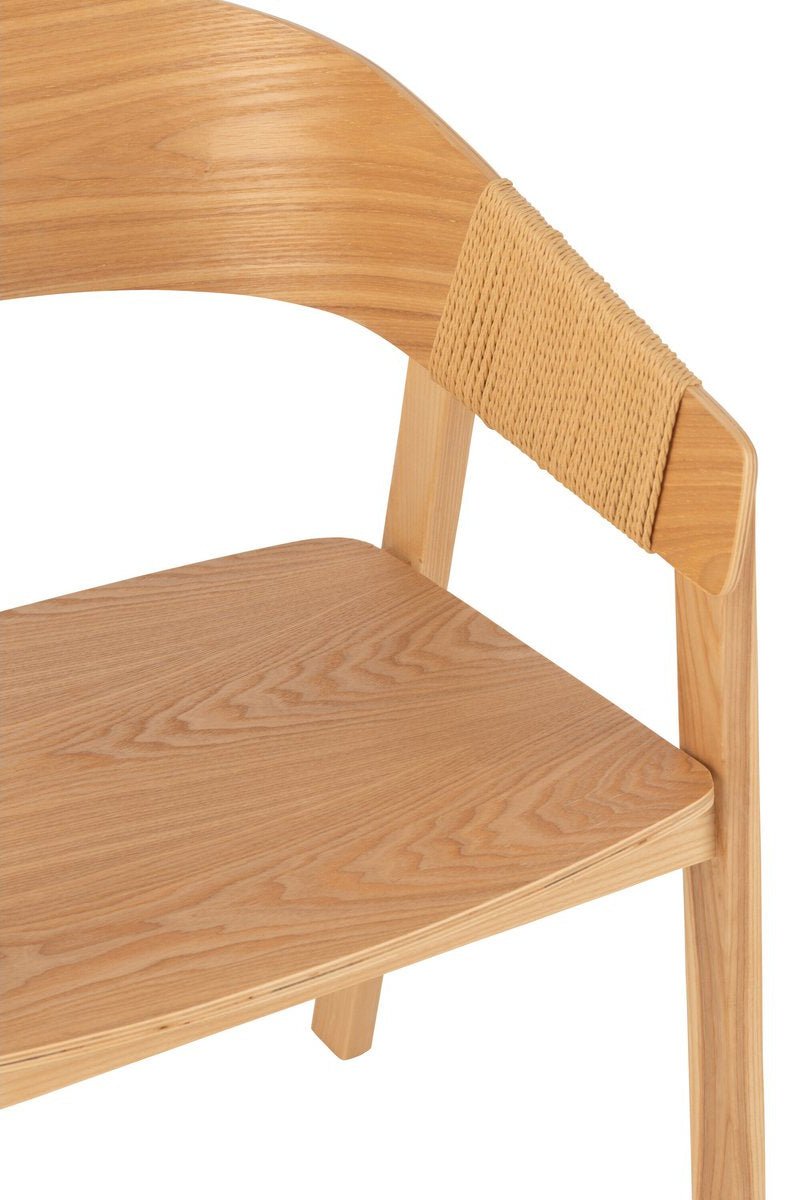 Licht Houten Stoel – Duurzaam Essenhout & Touw - Studio Botanika