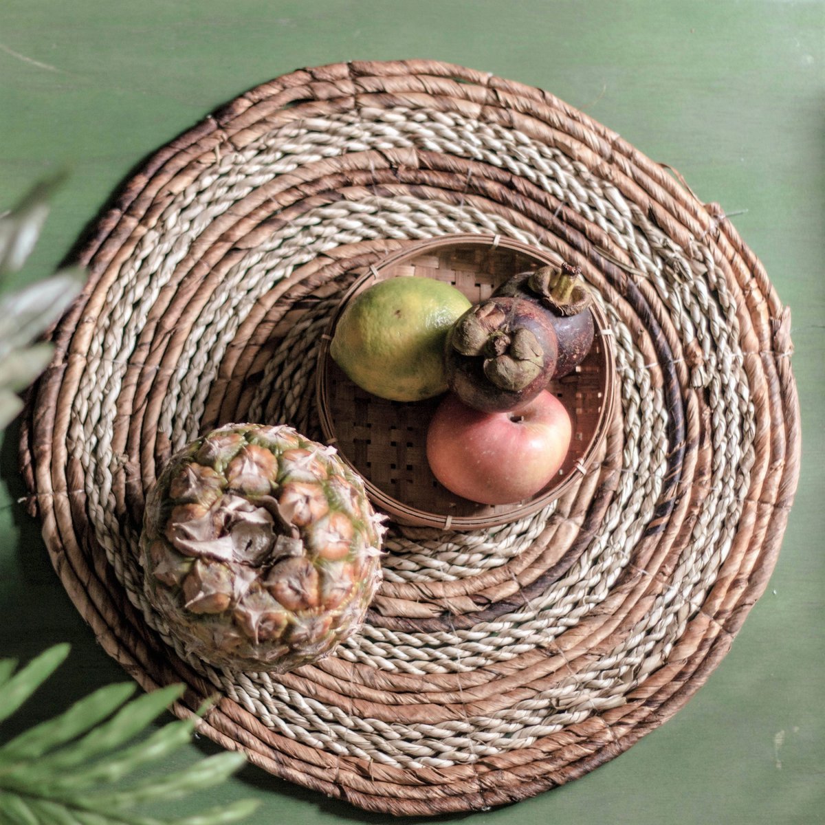 Boho Ronde Placemat van Bananenvezel & Zeegras