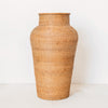 Grote Boho Rotan Vaas Ø30 cm – Handgemaakt van Natuurlijke Vezels & Hout - Studio Botanika