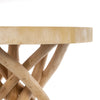Teakhouten Ronde Tafel – Handgemaakte Tafel met Natuurlijke Boom Potenstam - Studio Botanika