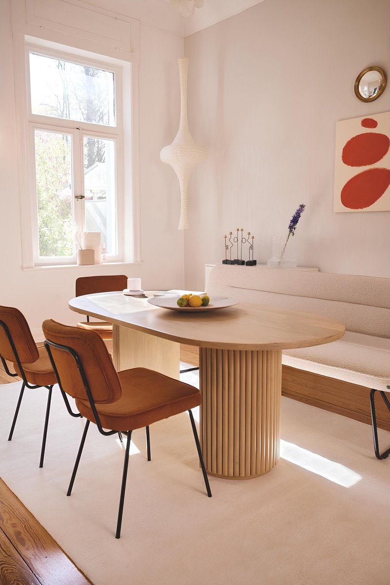 Licht Houten Ovale Eettafel van Mangohout 180 cm - Studio Botanika