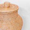 Grote Boho Rotan Vaas Ø30 cm – Handgemaakt van Natuurlijke Vezels & Hout - Studio Botanika