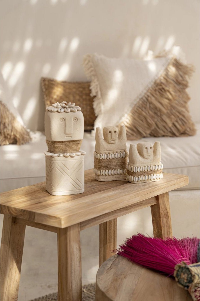 Boho Sumba Beeld Decoratie van Steen – Handgesneden uit Indonesië – De Sumba Steen - Studio Botanika