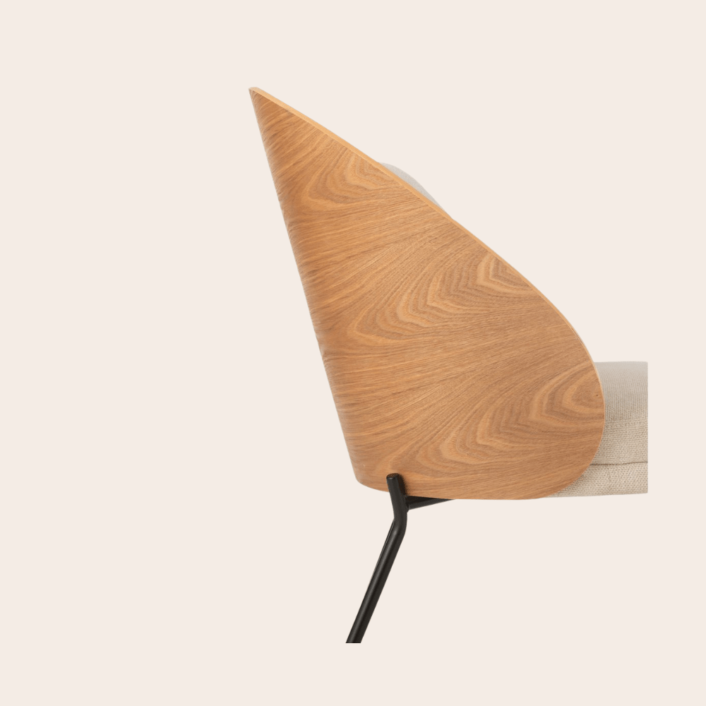 Houten Loungestoel Naturel Beige – Lage Stoel in Japandi & Boho Stijl - Studio Botanika