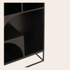 Zwarte Houten Wandkast 168 cm – Duurzaam Mangohout – Japandi & Boho Design