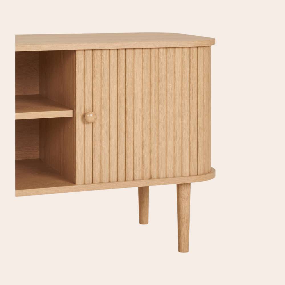 TV - meubel in Licht Hout – Boho & Japandi Interieurstijl - 113 cm