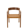 Teakhouten Eetkamerstoel met Rotan – Bruin – Japandi & Boho Interieur - Studio Botanika