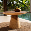 Design Salontafel van Suarhout - Ronde Houten Tafel met Massieve Conevoet - Studio Botanika