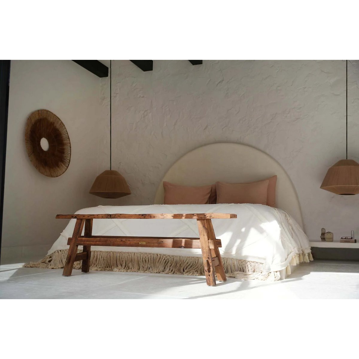 Berber Stijl Bedsprei wit - Luxe Boho Bedsprei