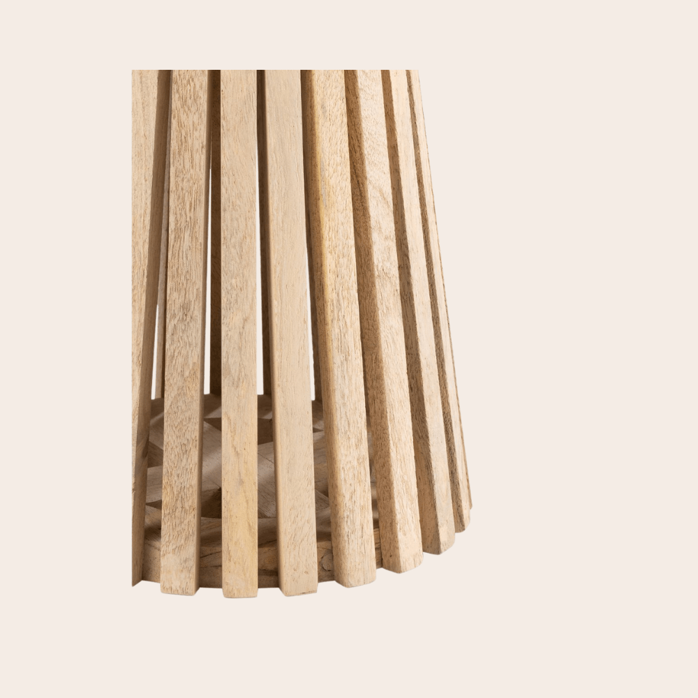 Ronde Bijzettafel Mangohout Naturel Ø40cm - Japandi Stijl