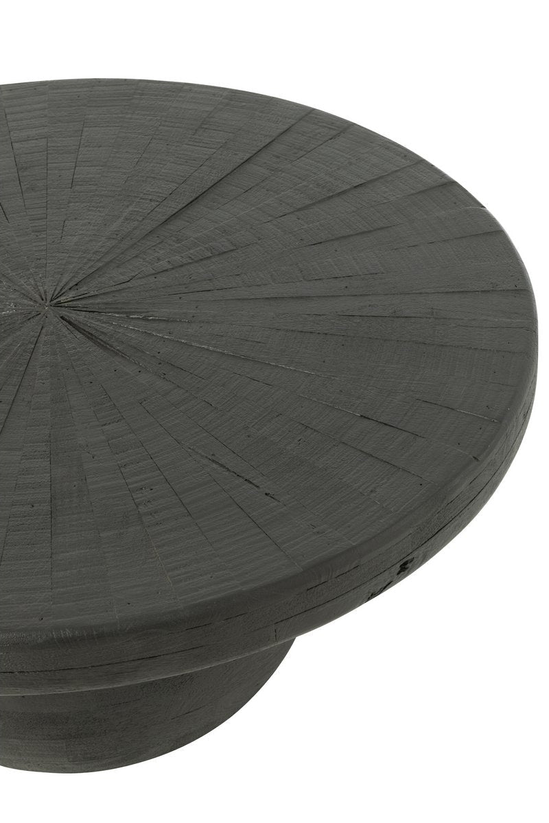 Ronde Zwarte Salontafel Hout met Bolvoet - Ø80 cm - Studio Botanika