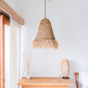 Raffia Hanglamp met Lange Franjes - Boho & Japandi Stijl - Studio Botanika