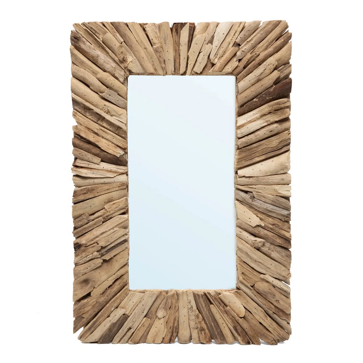 Drijfhout Rechthoekige Spiegel 60 cm – Uniek Boho Japandi Design - Studio Botanika
