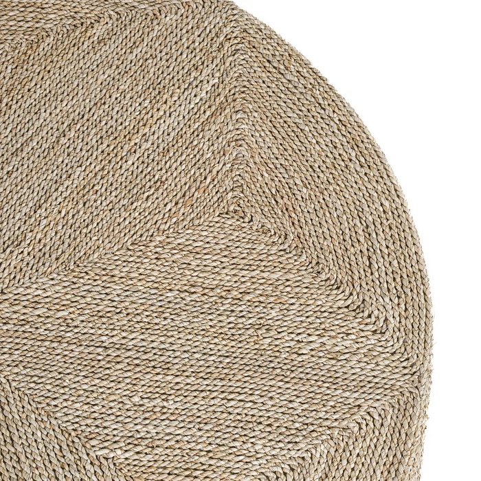 Grote Zeegras Poef Ø100cm – Boho Poef & Salontafel – Handgemaakt - Studio Botanika
