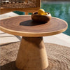 Design Salontafel van Suarhout - Ronde Houten Tafel met Massieve Conevoet - Studio Botanika