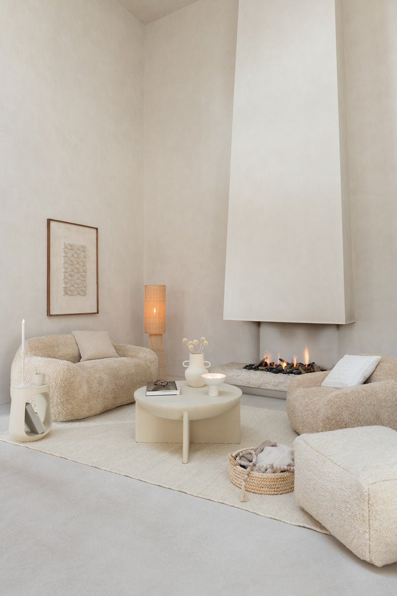 Ronde Witte Salontafel van Mangohout - Ø90cm - Studio Botanika