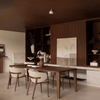 Design Eetkamerstoel – Massief Hout & Stof/Leer - Mela
