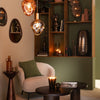 Gouden Hanglamp met Grijs Glas – Elegant Design voor Modern & Japandi Interieur
