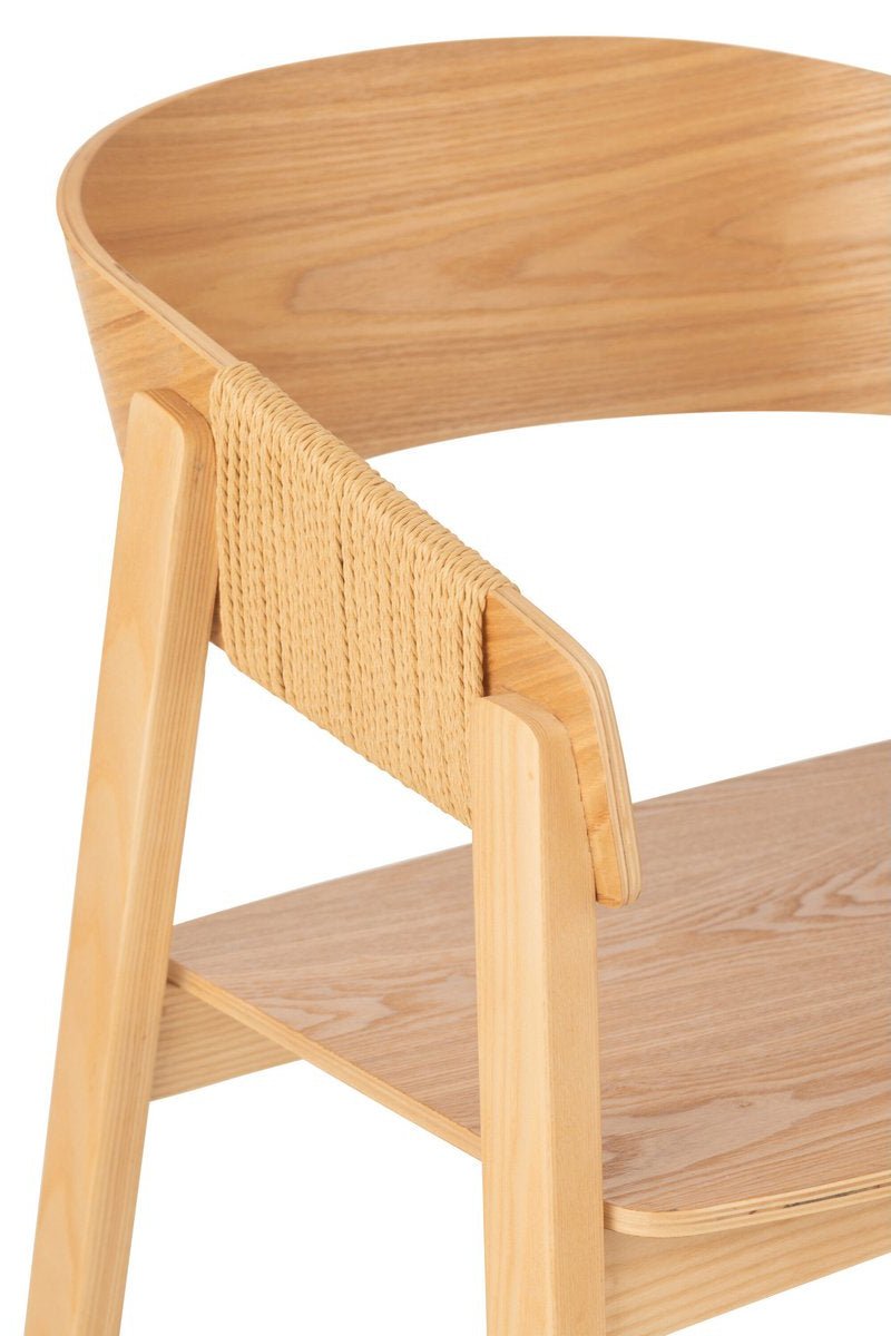 Licht Houten Stoel – Duurzaam Essenhout & Touw - Studio Botanika