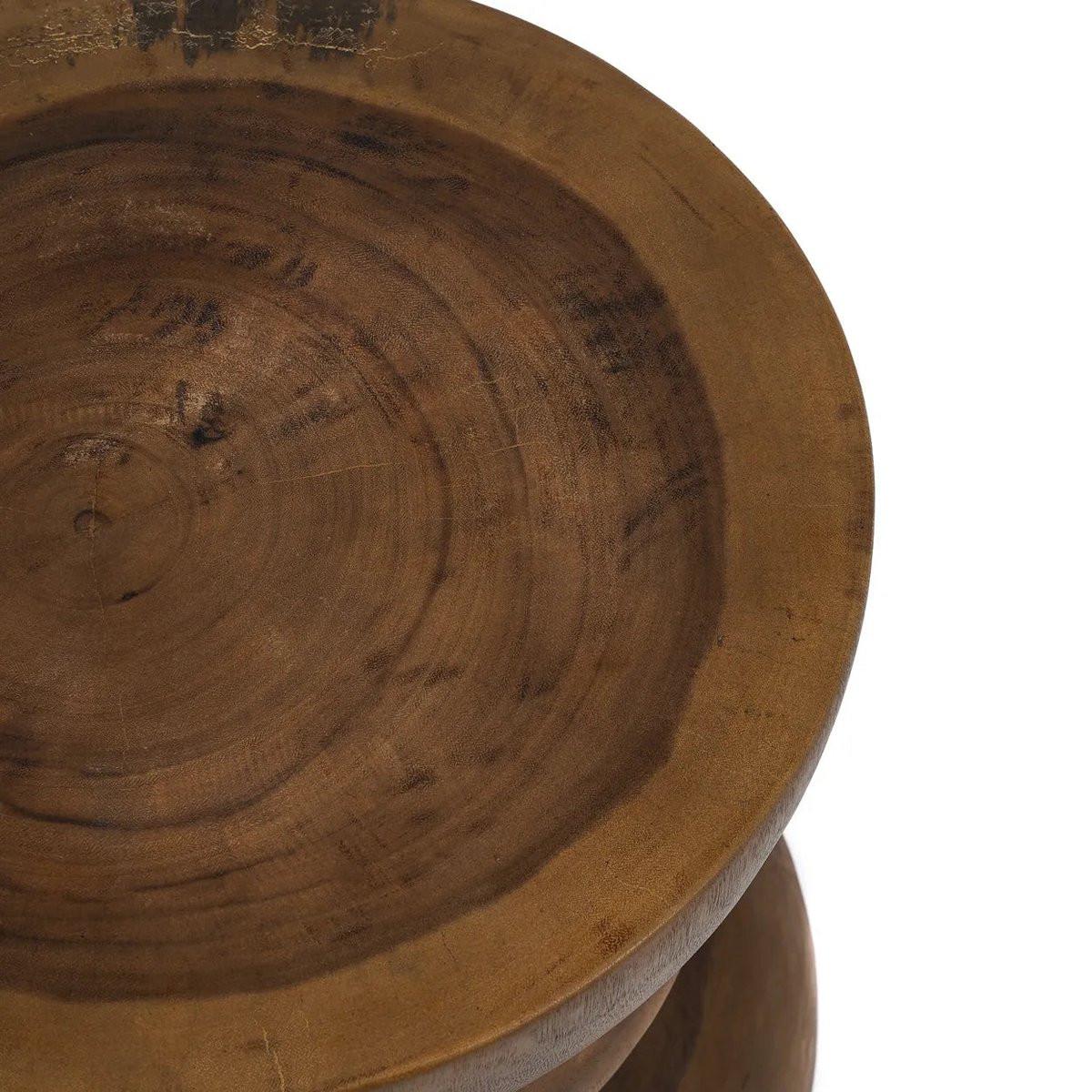 Houten Zandloper Bijzettafel – Boho Japandi Tafel – Bruin - Studio Botanika