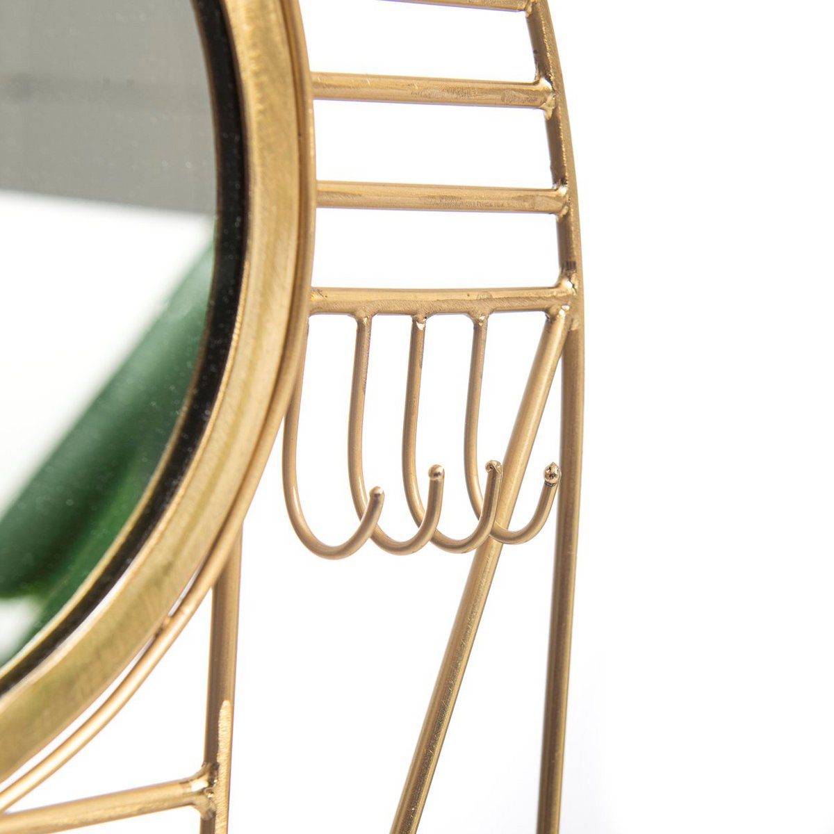 Gouden Boho Wandspiegel – Gouden Spiegel met Sieradenhangers & Wanddecoratie - Studio Botanika
