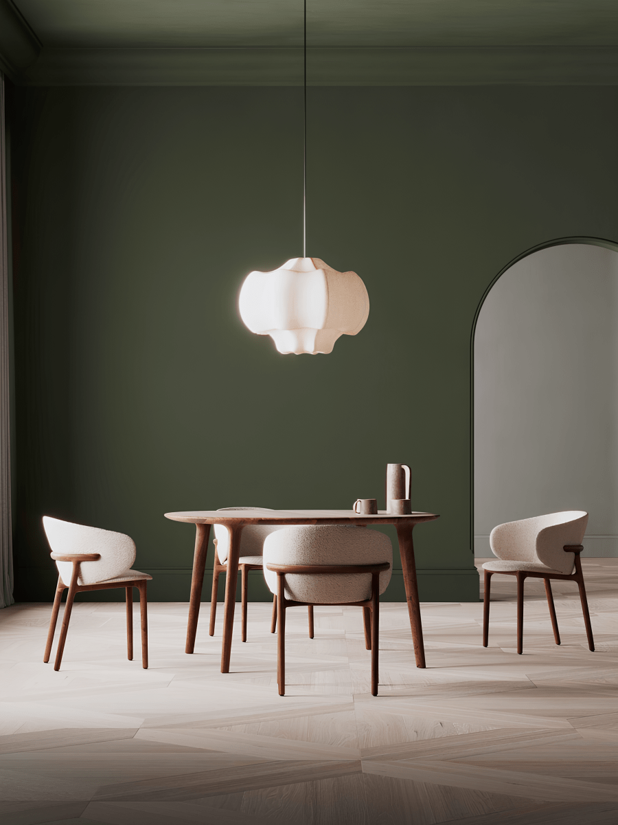 Design Eetkamerstoel – Massief Hout & Stof/Leer - Mela