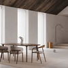 Design Eetkamerstoel – Massief Hout & Stof/Leer - Mela