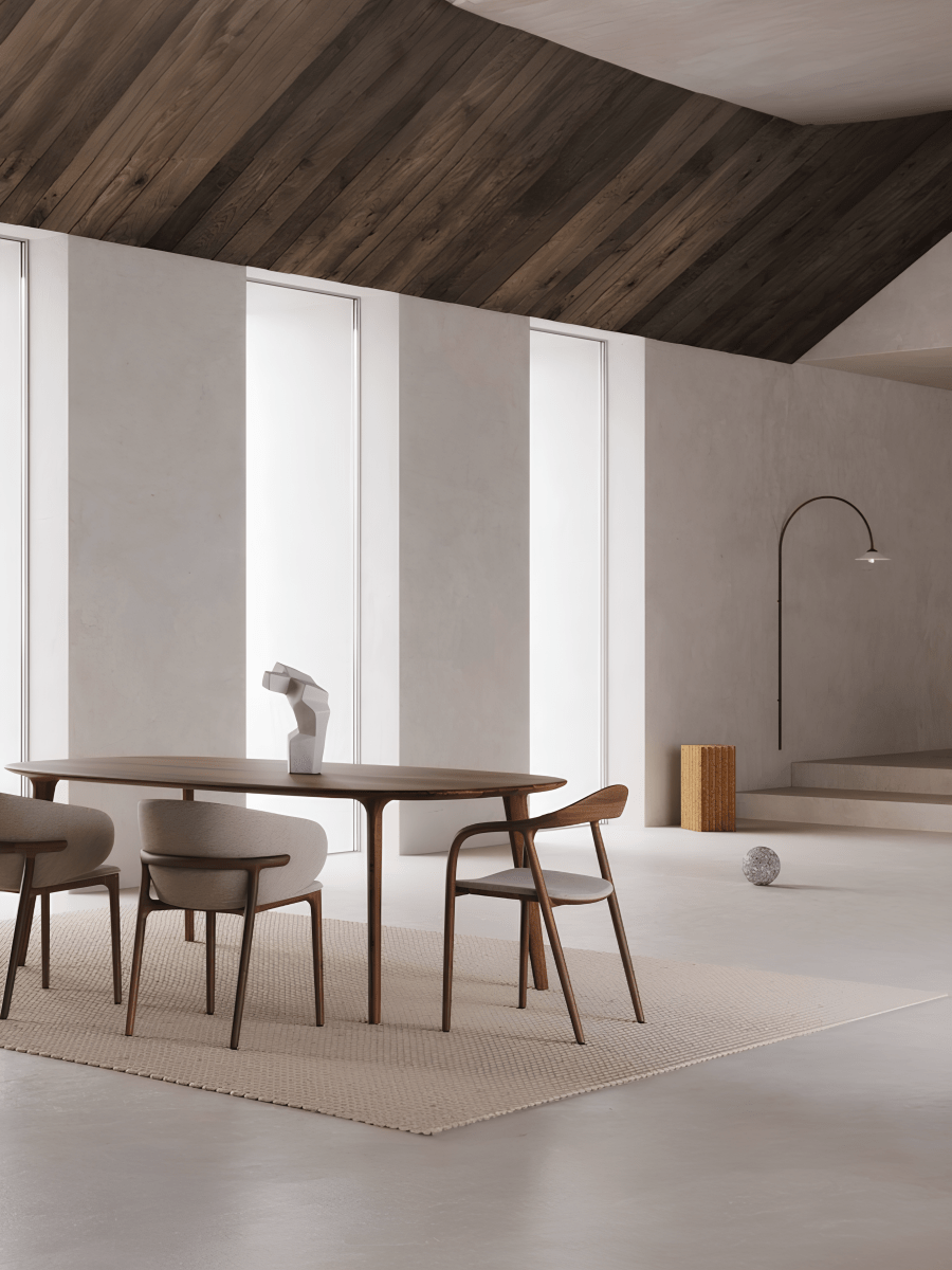 Design Eetkamerstoel – Massief Hout & Stof/Leer - Mela