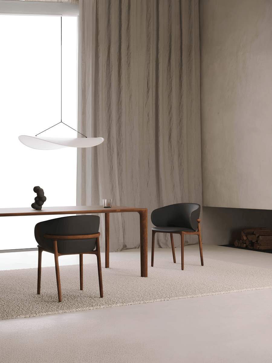 Design Eetkamerstoel – Massief Hout & Stof/Leer - Mela