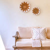 Boho Handgeweven Wanddecoratie Schalen - Wit Sterpatroon - Bananenvezel - Set van 2 - Studio Botanika