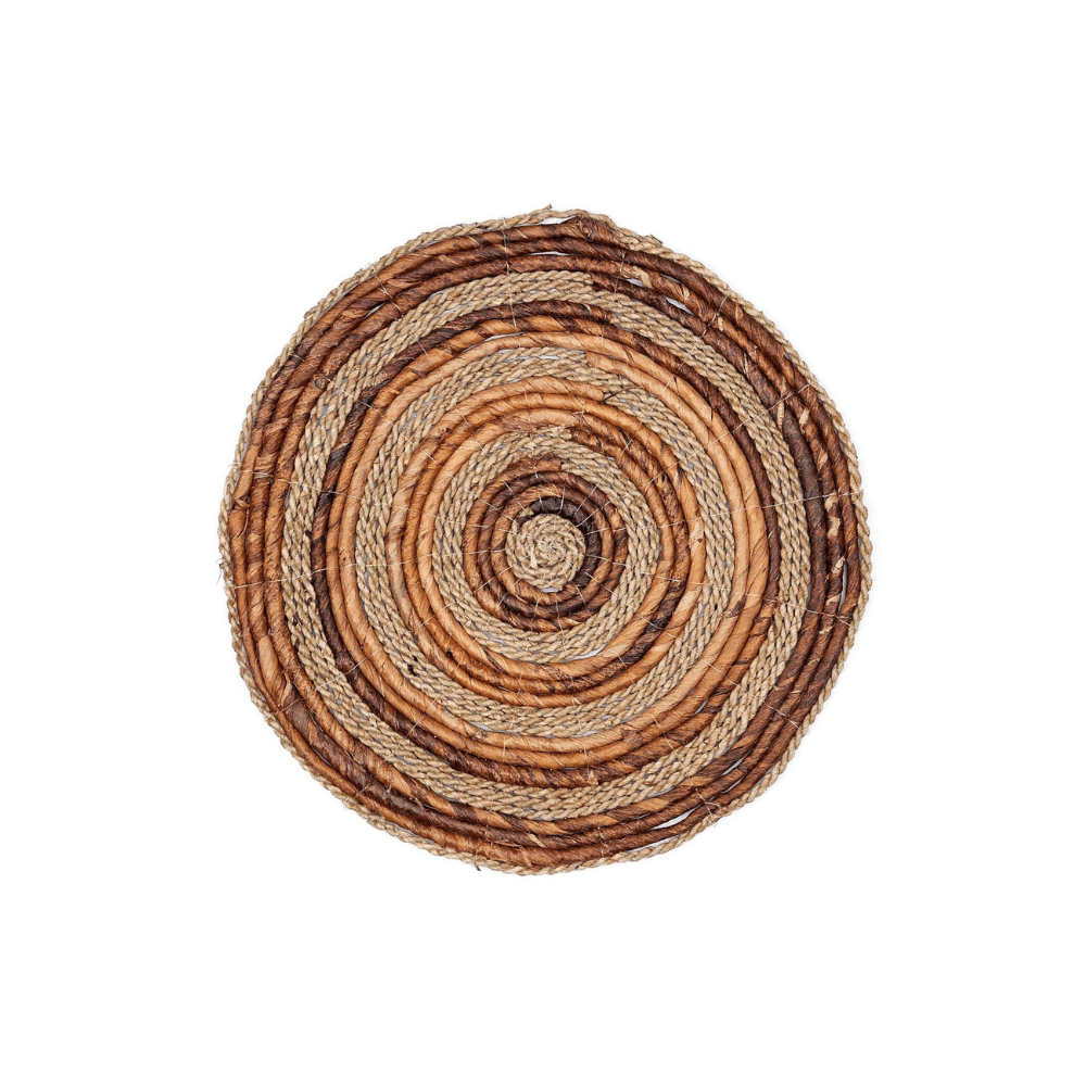 Boho Ronde Placemat van Bananenvezel & Zeegras – Handgemaakt & Ecologisch - Studio Botanika