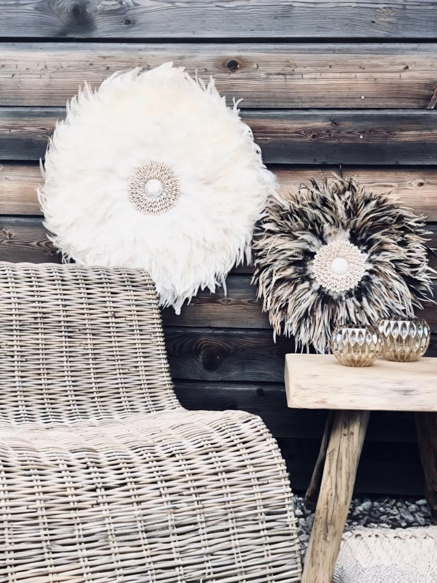 Boho Wanddecoratie Wit Met Veren & Schelpen - Studio Botanika