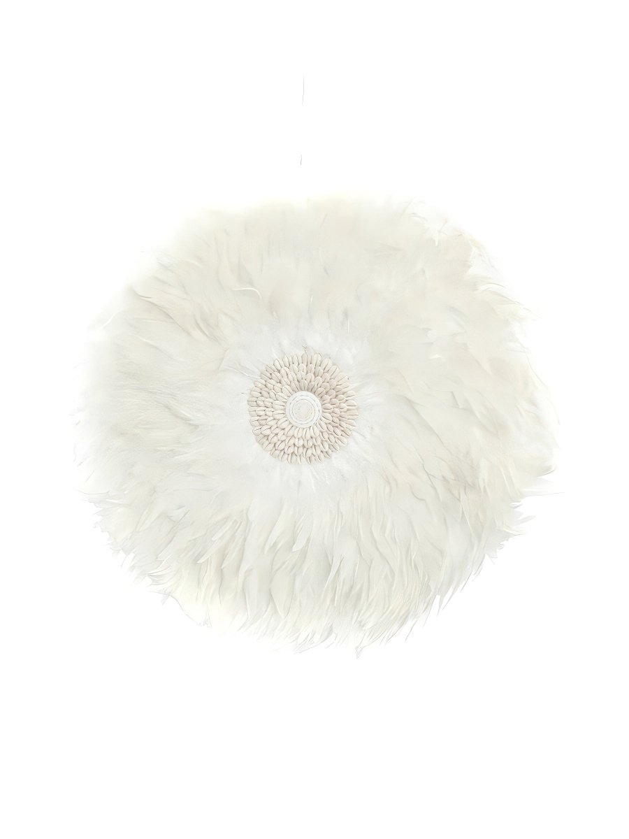 Boho Wanddecoratie Wit Met Veren & Schelpen - Studio Botanika